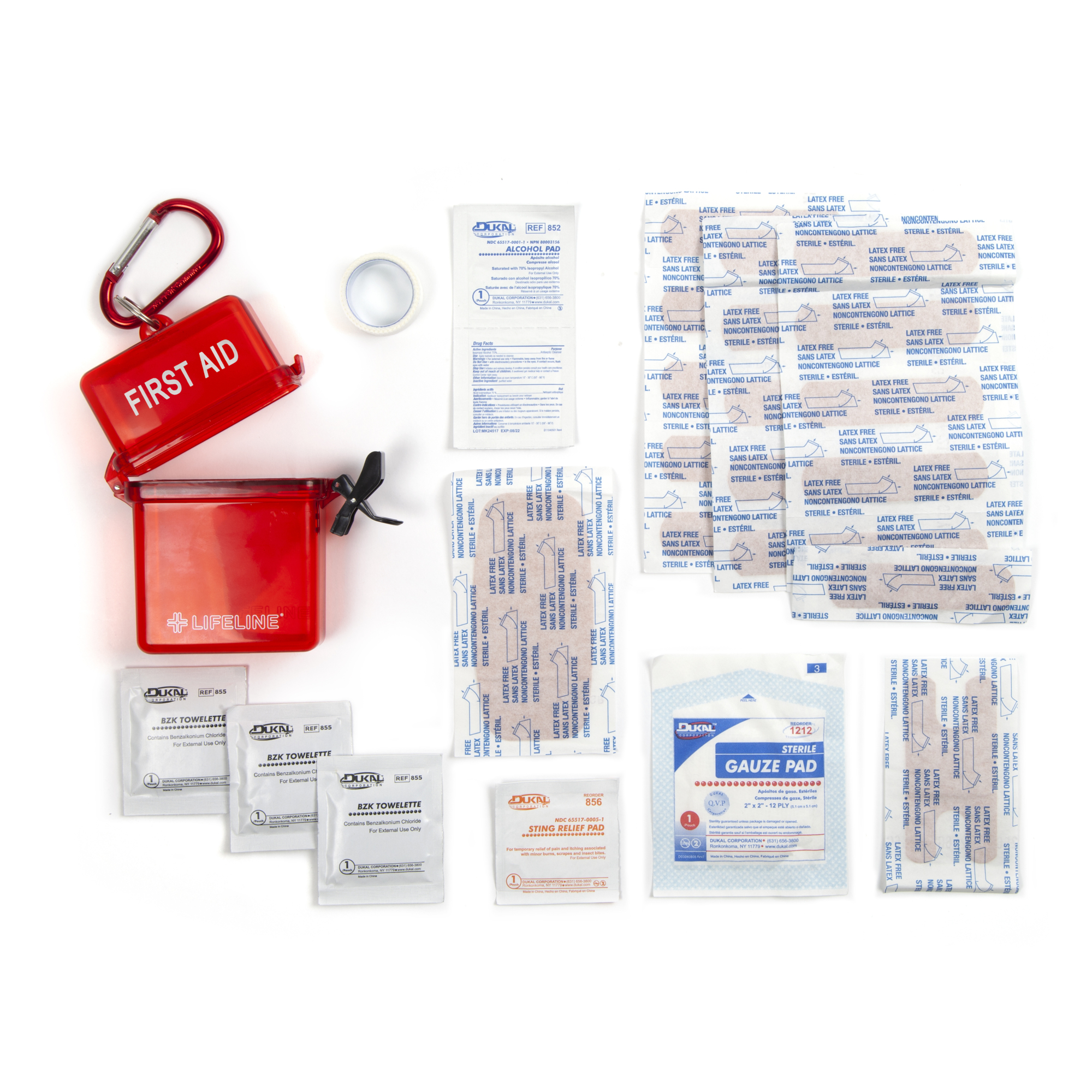 Lifeline Weather-Resistant First Aid Kit - 28 Pcs, Compact, ABS Case, Model# 4432